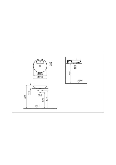 VitrA Memoria Çanak Lavabo 50CM 5880B403-0563
