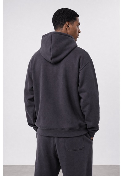 Erkek Respire Basic Oversize Zip Füme