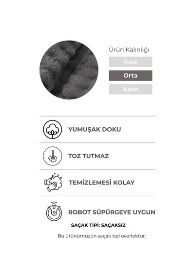 Yuvarlak Puffy Bubble Yumuşak Peluş Halı , Kaymaz, Yıkanabilir, Antre, Hol, Mutfak Halısı Antrasit