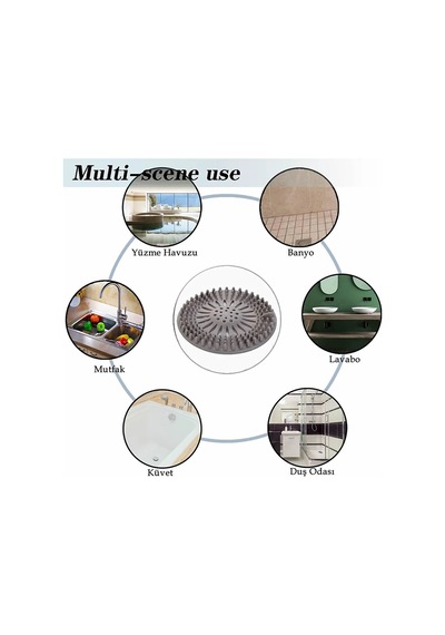 Süzgeçli Silikon Lavabo Ve Küvet Tıkacı Yuvarlak Lavabo Tıkacı Süzgeç Banyo Süzgeç- Ecolux Silikon Diğer