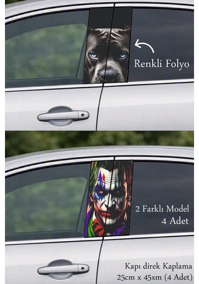 Dokulu Tasarım Kapı Direk Folyo Sticker Etiket