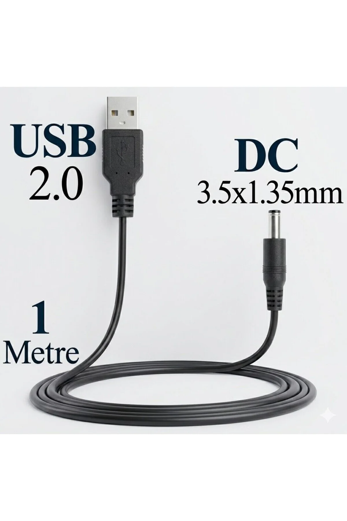 1 Metre Usb To 3.5mm 1.35mm Plug Tip Connector Notebook Tablet Pc 5v Dc Power Cord Cable Erkek Dc Güç Adaptör Kablosu 1mt Dc Kablo 001