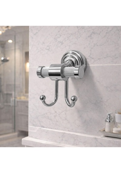 Gümüş İkili Askılık Vidalı Duvar Tipi Banyo Duvar Havlu Askısı Dayanıklı Paslanmaz Modern Tasarım Çok Renkli
