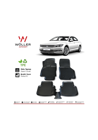 Vw Passat B8.5 B8 Paspas 2015 2022 Arası 3D Havuzlu Wöller Paspas