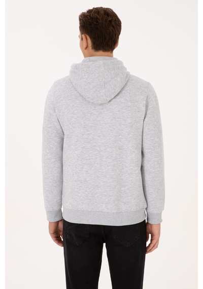U.S. Polo Assn. Erkek Regular Fit Açık Gri Şardonlu Örme Hırka 50313755-VR001