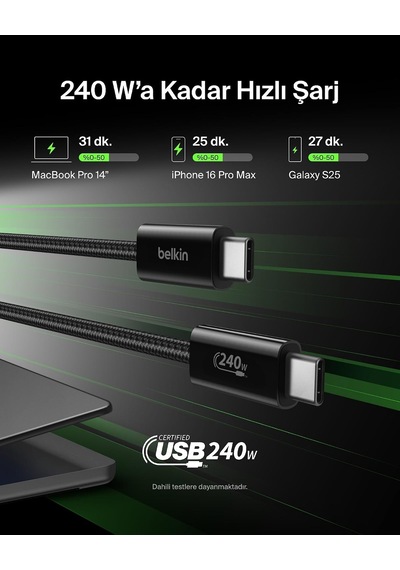 2'li Örgülü Usb-c - Usb-c Kablo, 1,5 M, 240 W, Yumuşak, Esnek Ve Hızlı Şarj Kablosu, İphone 17 Ve 16 Serisi, Galaxy S25, Pixel 10, İpad Pro Ve Daha Fazlasıyla Uyumlu, Siyah 2'li Örgülü Usb-c - Usb-c Kablo, 1,5 M, 240 W, Yumuşak, Esnek Ve Hızlı Şarj Kablosu, İphone 17 Ve 16 Serisi, Galaxy S25, Pixel 10, İpad Pro Ve Daha Fazlasıyla Uyumlu, Siyah