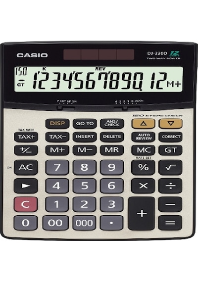 Casio Hesap Makinesi Masa Üstü 12 Hane Check Control DJ-220D Plus