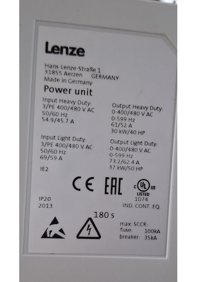 Lenze İ550 İ550 30/37kw Sürücü 30/37 Kw 66/75 A 3 Phase Drıver