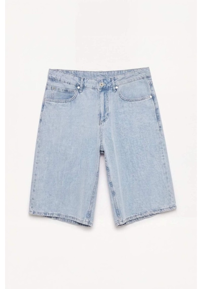 Defacto Yumuşak Dokulu Baggy Fit Bermuda Jean Şort G4209ax26smnm39 Mavi-nm39