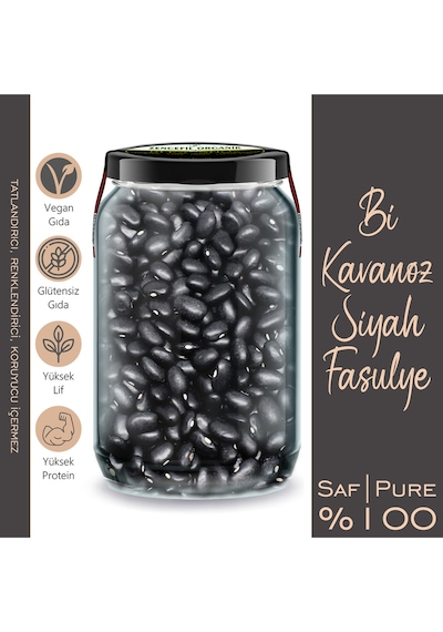 Siyah Nohut + Siyah Fasulye Bi Kavanoz 660 Cc. Cam Kavanozlarda