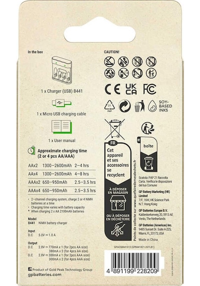 Gp Recyko B441 Usb 4lü Aa - Aaa Pil Şarj Cihazı Gpacsb44103 Gpb441r21-2gtlb1 Pilsiz-109595
