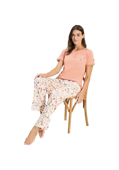 Over Sleep By Poleren Over Sleep 3342 Kadın Modal Yazlık Takım M-l-xl-2xl Turuncu