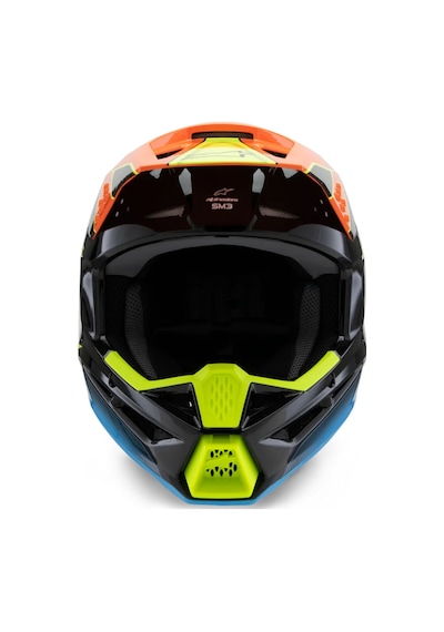 Alpinestars Sm3 Youth Fray Off-Road Çocuk Genç Motosiklet Kaskı Siyah Mavi Oranj
