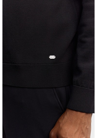 Avva Erkek Siyah Polo Yaka Rayon Tüylenmeyen Basic Triko Regular Fit Kazak B005150