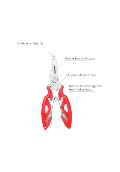 Bauer Balıkçı Pensesi - Kırmızı Kitlenebilir Model