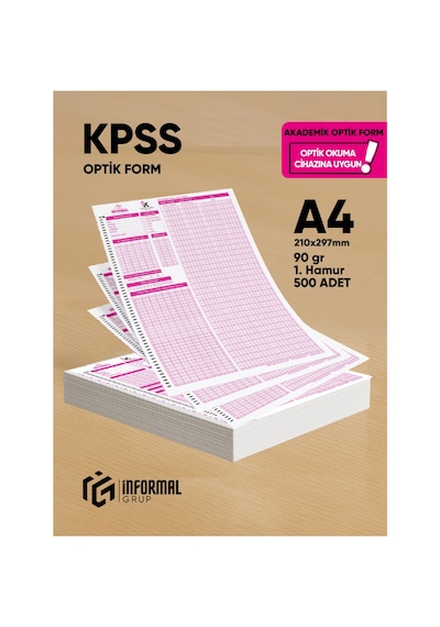 Kpss Deneme Sınavları İçin 500 Adet 90.gr Akademik Optik Form - Optik Okuma Uyumlu