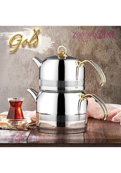 Enza Mini Boy Gold Çaydanlık Gold