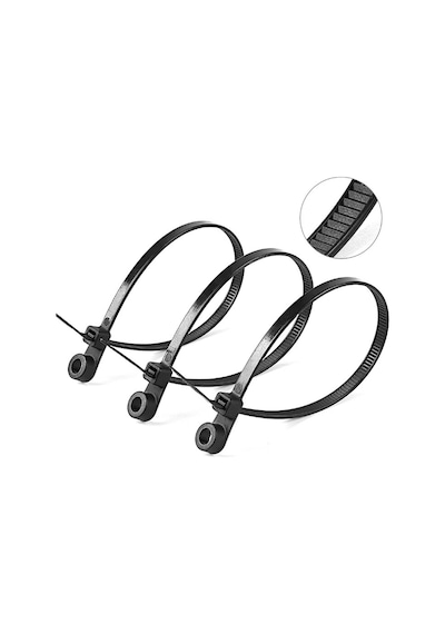 M193pl 3,6 X 200 Mm Vida Delikli Kablo Bağı, Çoklu Ethernet Ve Ses Kabloları İçin, Kendinden Kilitli, Siyah , 35