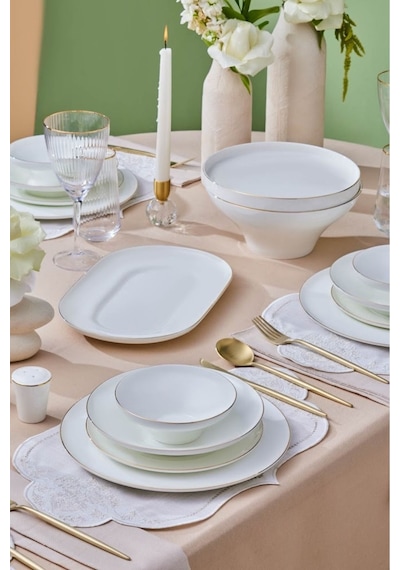 Karaca  Fine Bone Zenith 55 Parça 12 Kişilik Yemek Takımı Gold