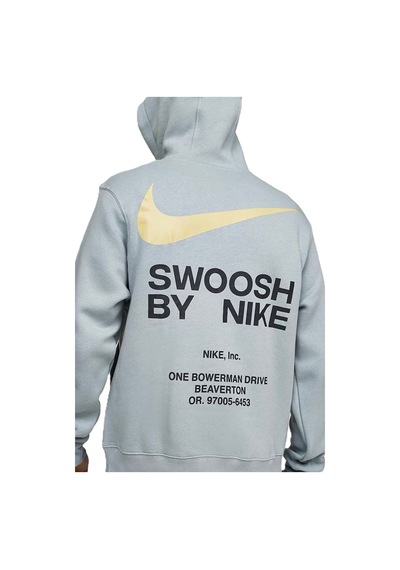 Nike Athletics Pullover Hoodie Grafik Baskılı Kapüşonlu Erkek Sweatshirt Gri