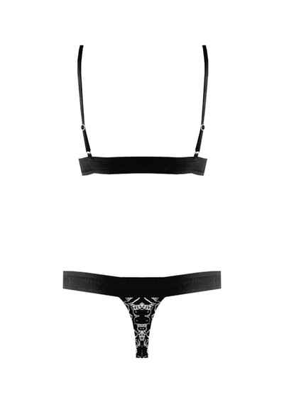 Deep Secret Siyah-beyaz Full Dantel Bralet Strıng Takım Ds20095brt 001