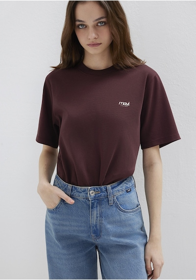 Mavi - Mavi Jeans Baskılı Bordo Tişört 1613804-70223 Bordo