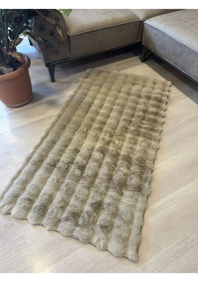 Aries Home Tavşan Tüyü Yumuşak Keçeleşmez Dekoratif Bubble İthal Kalite Post Halı Vizon
