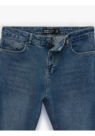 Koton Regular Fit Normal Bel Pamuklu Tapered Jean Pantolon - Joe Jean Orta İndigo 7wam40039nd Koton Regular Fit Normal Bel Pamuklu Tapered Jean Pantolon - Joe Jean Orta İndigo 7wam40039nd