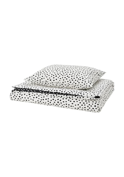 Ikea Björkgramal Tek Kişilik Nevresim Takımı 150 X 200 Cm Beyaz - Siyah