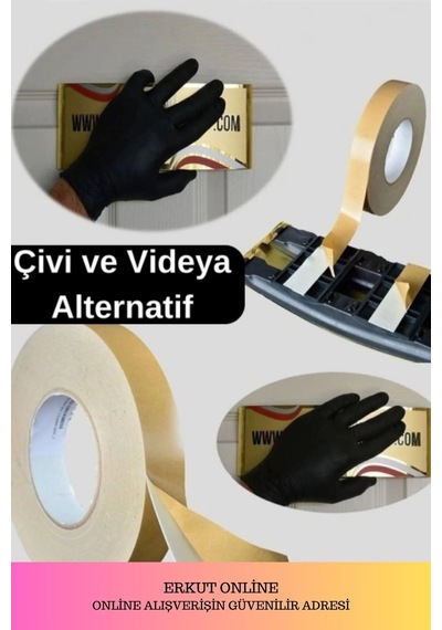 Süper Güçlü Uzun Ömürlü Kuvvetli Yapışkan Kolay Uygulanır İz Bırakmaz Çift Taraflı Köpük Bant Diğer