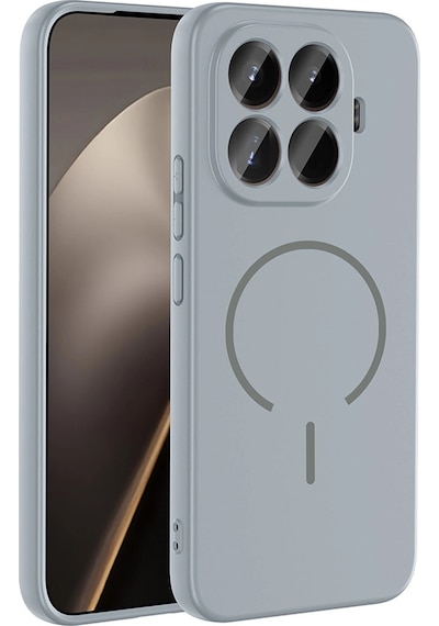Xiaomi 15t Pro Kılıf M-safe Şarj Özellikli Zore Meta Kapak Titanyum-Gri