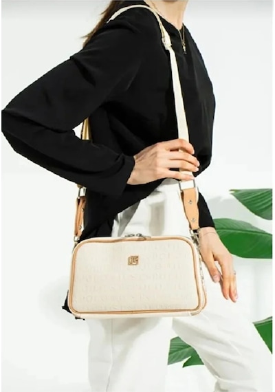 Just Polo Kadın 3d Baskılı Ayarlanabilir Askılı Şık Omuz Çantası Ebat: 16 X 26 Cm Krem - Taba 90678420