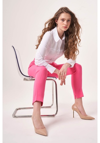 Mizalle Basic Klasik Fuşya Pantolon Fuşya