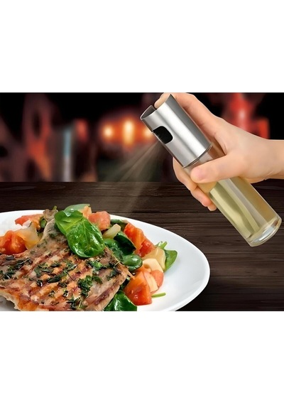Sprey Yağdanlık, Airfryer Için Yağdanlık, Püskürtmeli Sprey Cam Şişe Yağ Püskürtücü 100 Ml. Gri Diğer