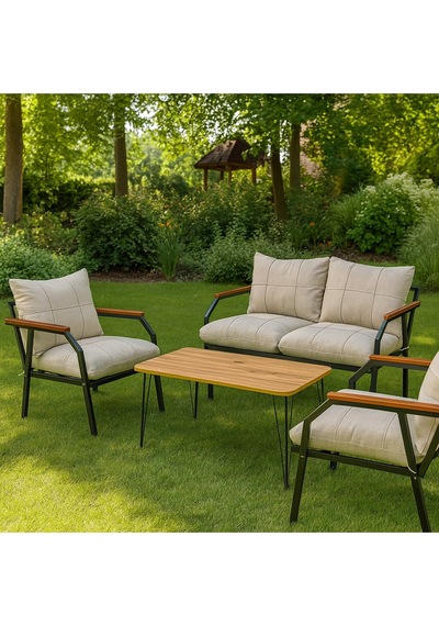 Ard & Garden Linda 211 Masalı Açık Gri Fermuarlı Bahçe Balkon Takımı, Cafe, Salon - Metal Kanepe Koltuk Takımı Açık Gri Ard & Garden Linda 211 Masalı Açık Gri Fermuarlı Bahçe Balkon Takımı, Cafe, Salon - Metal Kanepe Koltuk Takımı Açık Gri