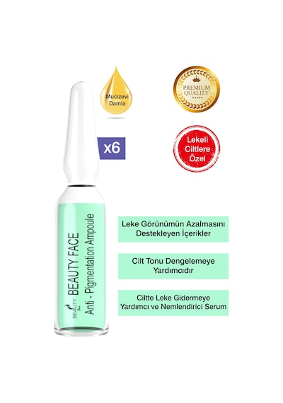Beauty Face Pigmentation Leke Ampul Serum 6 x 2 ML