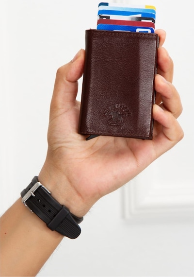 Newish Polo Mekanizmalı Rfid Özellikli Cüzdan Kredi Kartlık - Hakiki Deri Kahve