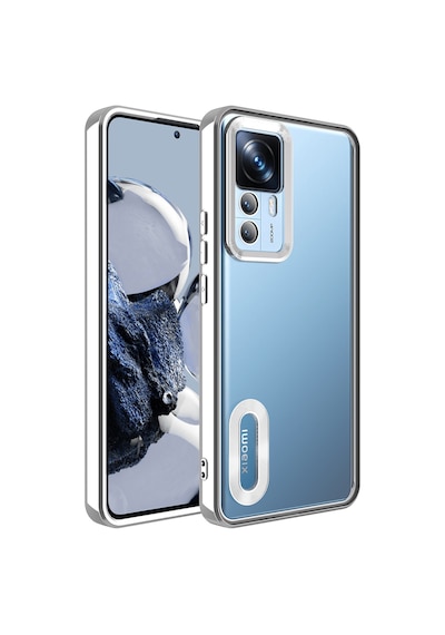 Zore Mi 12t Kılıf Kamera Korumalı Logo Gösteren Ogaa Omega Kapak - Gümüş