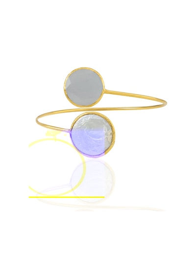 Kadir Jewellery 22 Ayar Altın Kaplama Ayarlanabilir İnci Bilezik Gri