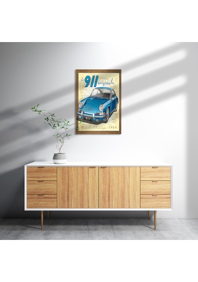Cakasepetim Porsche 911 Kılasik Modeli Görseli Ahşap Mdf Tablo