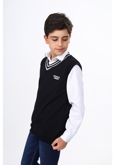 Toontoy Kids Toontoy Erkek Çocuk Okul Nakışlı Süveter Siyah