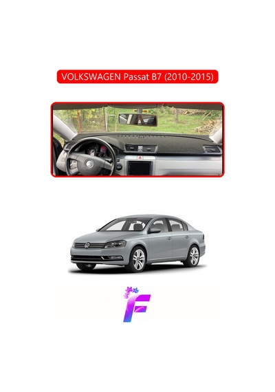 Volkswagen Passat B7 2010-2015 Uyumlu Torpido Örtüsü Yansıma Önleyici Hızlı Montaj K93 Kırmızı