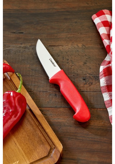 Cooker 25 Cm Paslanmaz Çelik Kasap Bıçağı Kırmızı Ckr4596