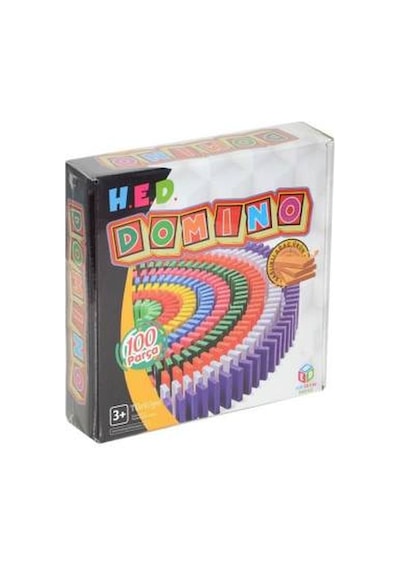 Hobi Eğitim Dünyası Renkli Ahşap Domino 100 Parça