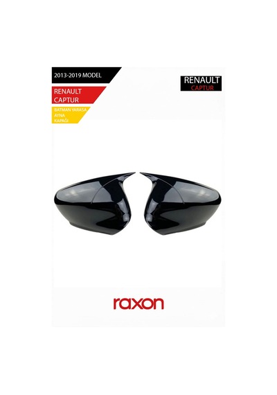 Renault Captur 2013-2019 Batman & Yarasa Ayna Kapağı Parlak Piano Black Sport