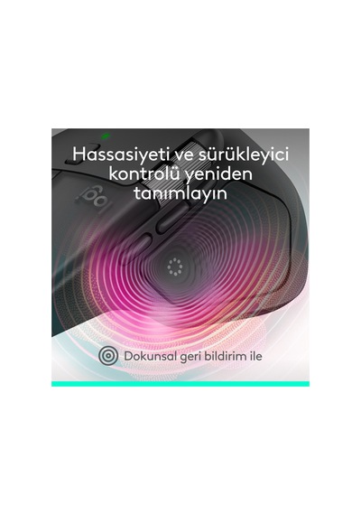 Logitech Mx Master 4 Dokunsal Geri Bildirimli 8000 Dpı Sessiz Kablosuz Bluetooth Mouse - Koyu Gri
