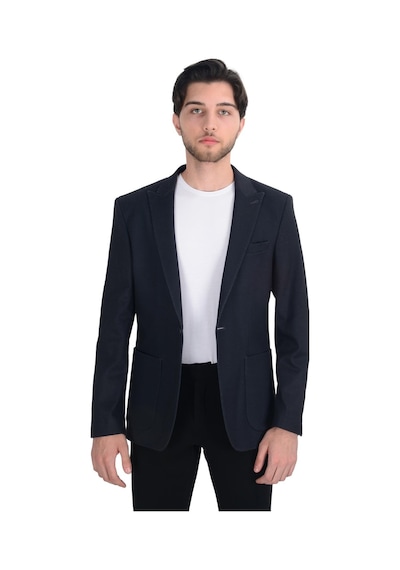 Cengiz İnler Kendinden Desenli Dikişli Kırlangıç Yaka Torba Cepli Slim Fit Erkek Ceket 001