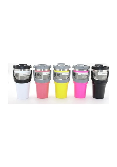 Jenerik 900 Ml Taşıma Kulplu Paslanmaz Çelik Termos Mug - Vakumlu Isı Yalıtımlı Bardak Alk3137 Çok Renkli