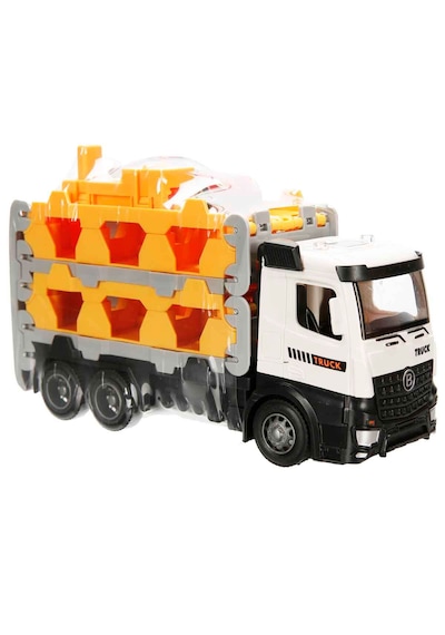 Maxx Wheels Sürtmeli Taşıyıcı Kamyon Fırlatıcılı Araçlı Açılıp Kapanabilen Taşıyıcı Tır Beyaz