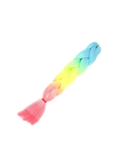 Simli Açık Mavi / Neon Sarı / Pembe Ombreli Örgülük 100 Gr. - Rxlu-463187 Çok Renkli